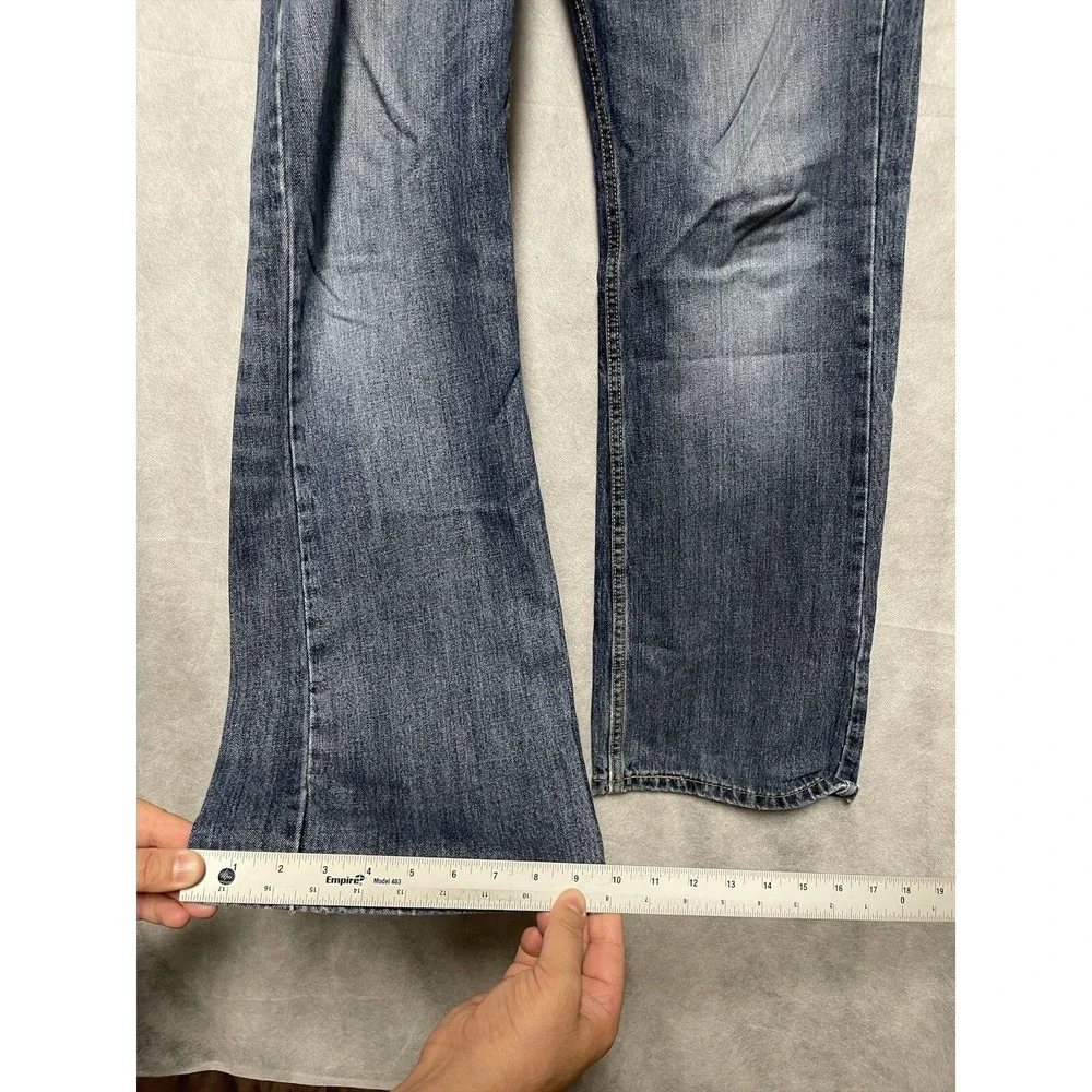 Levi's 527 Jeans Men 36 X32 Blue Denim Stone Wash Preppy Western‎ Bootcut Cowboy